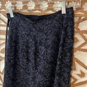 Talbots Elegant Blue Floral Silk Skirt